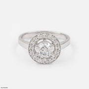Rosy Halo Solitaire Rings