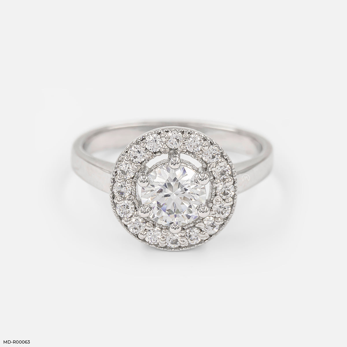 Rosy Halo Solitaire Rings