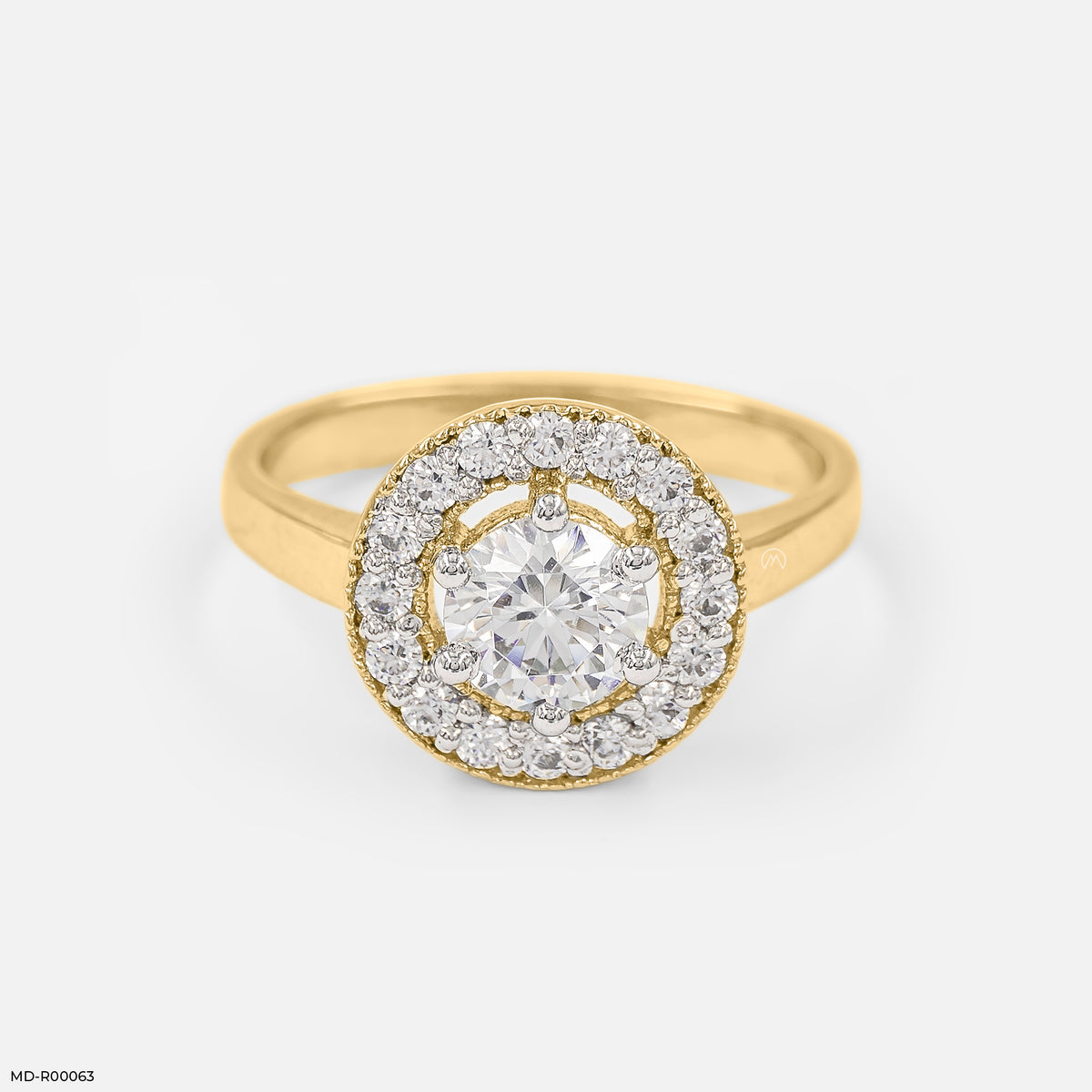 Rosy Halo Solitaire Rings