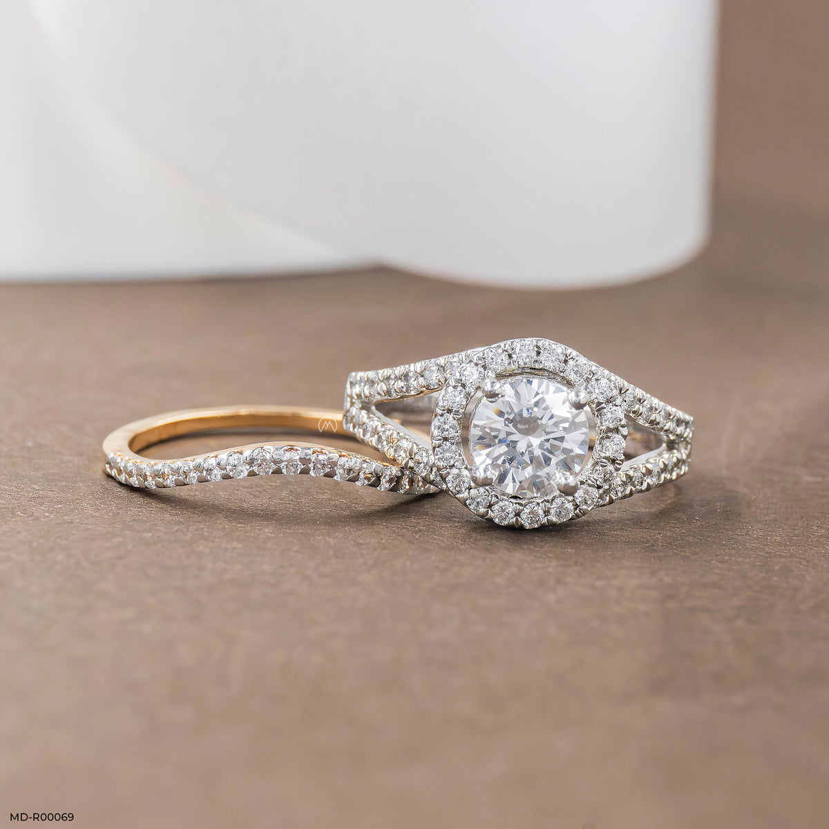 1 Carat Round Solitaire Victorian Halo Ring