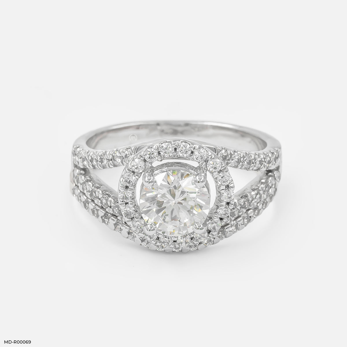 1 Carat Round Solitaire Victorian Halo Ring