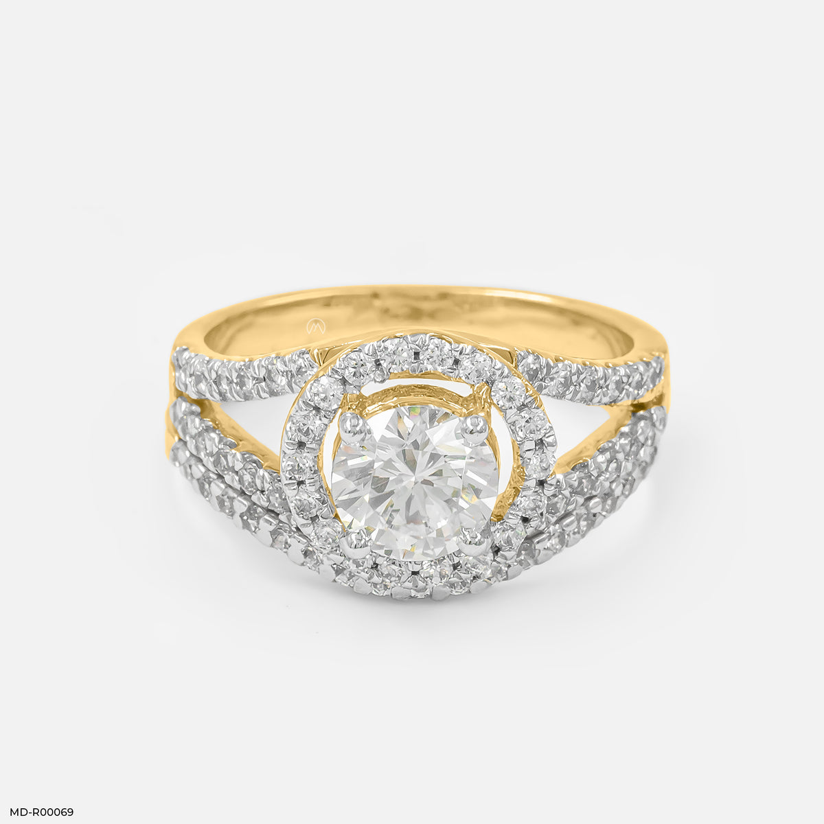 1 Carat Round Solitaire Victorian Halo Ring