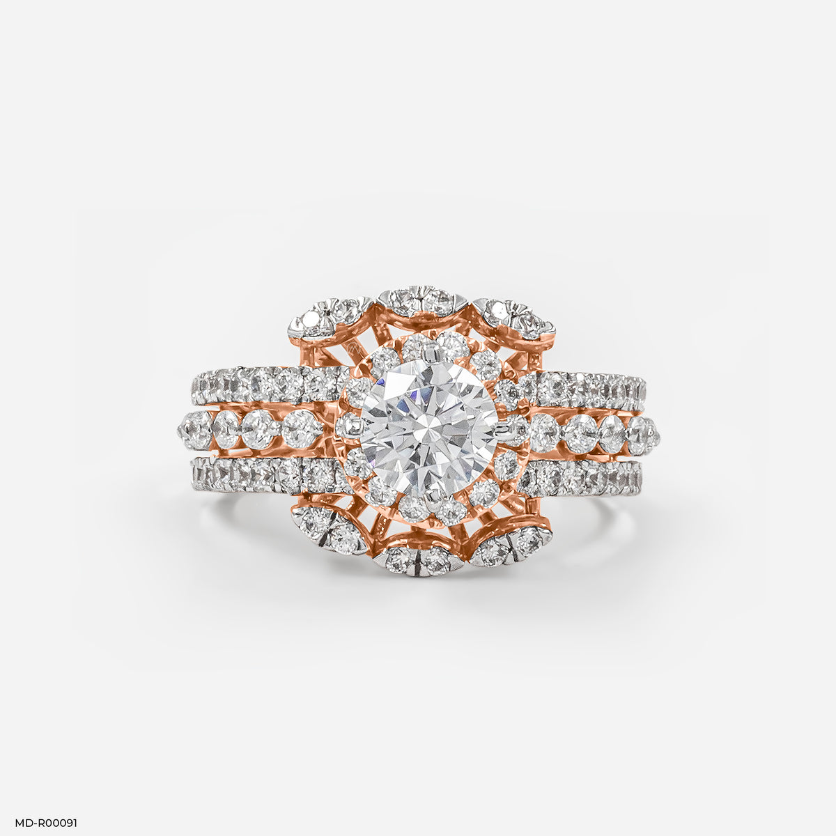 0.75 Carat Round Solitaire Halo Ring