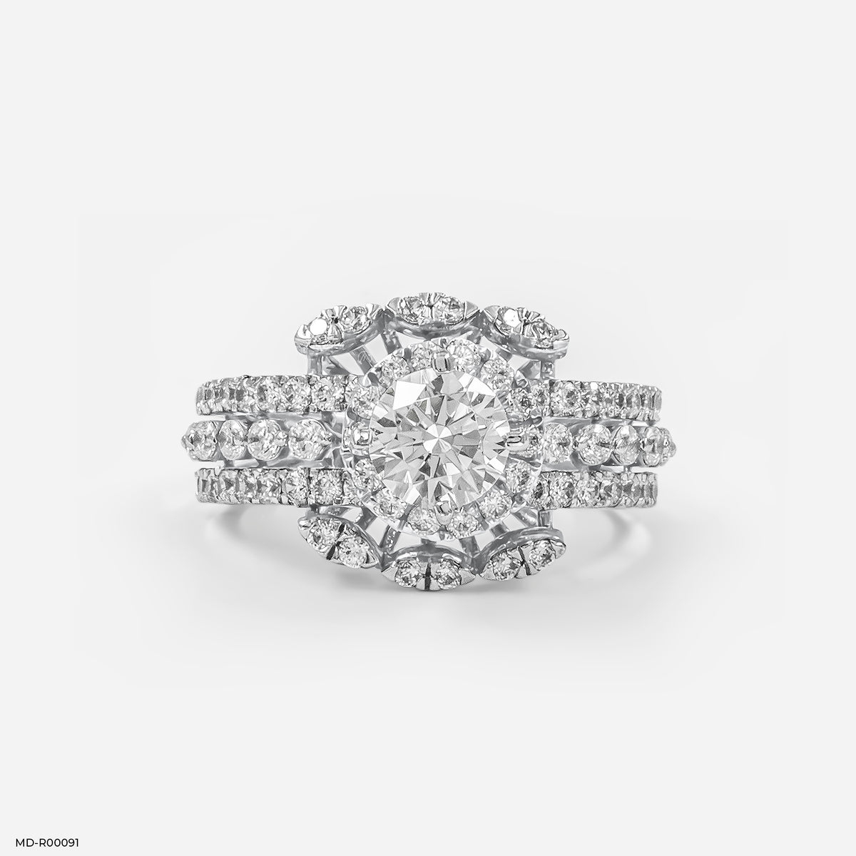 0.75 Carat Round Solitaire Halo Ring
