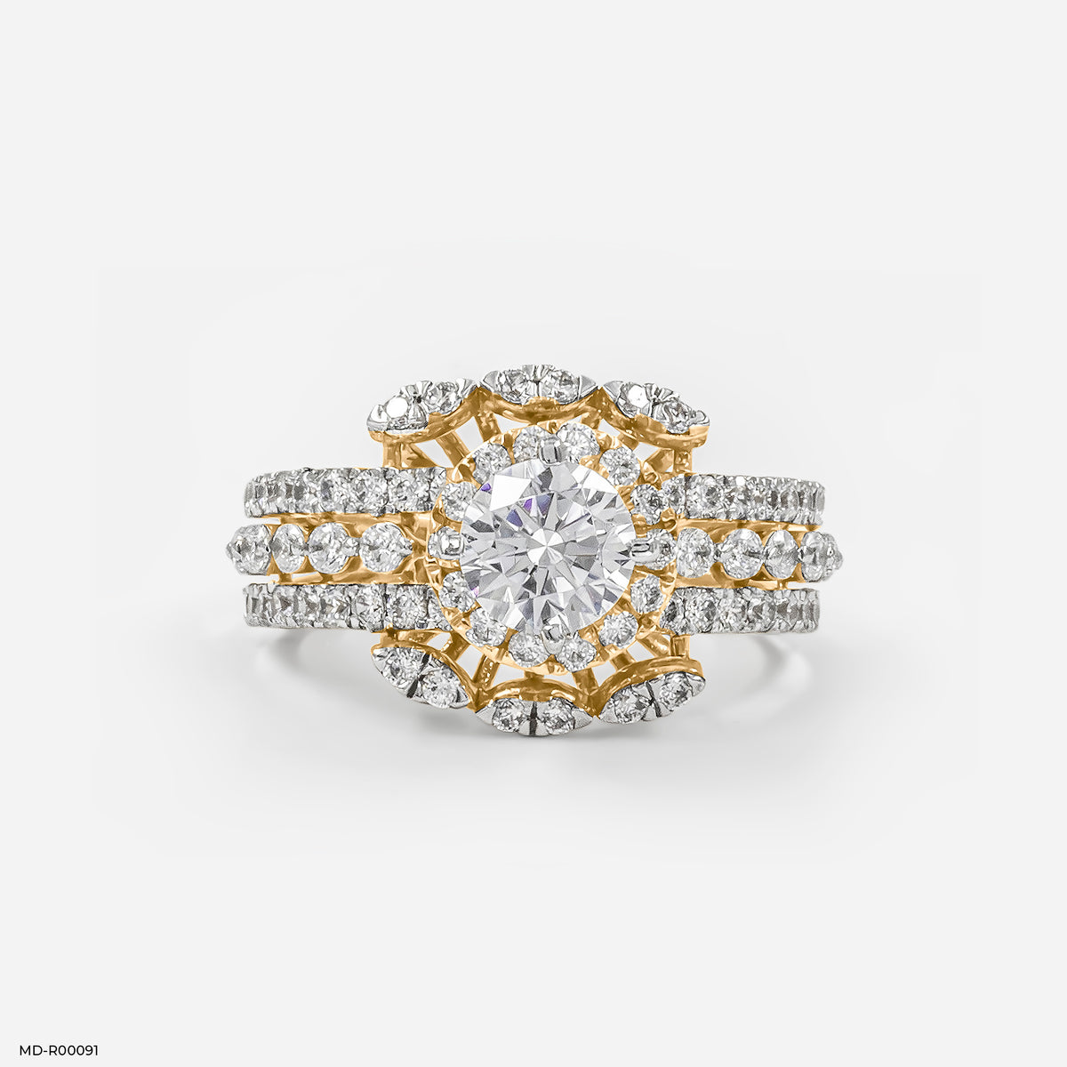 0.75 Carat Round Solitaire Halo Ring