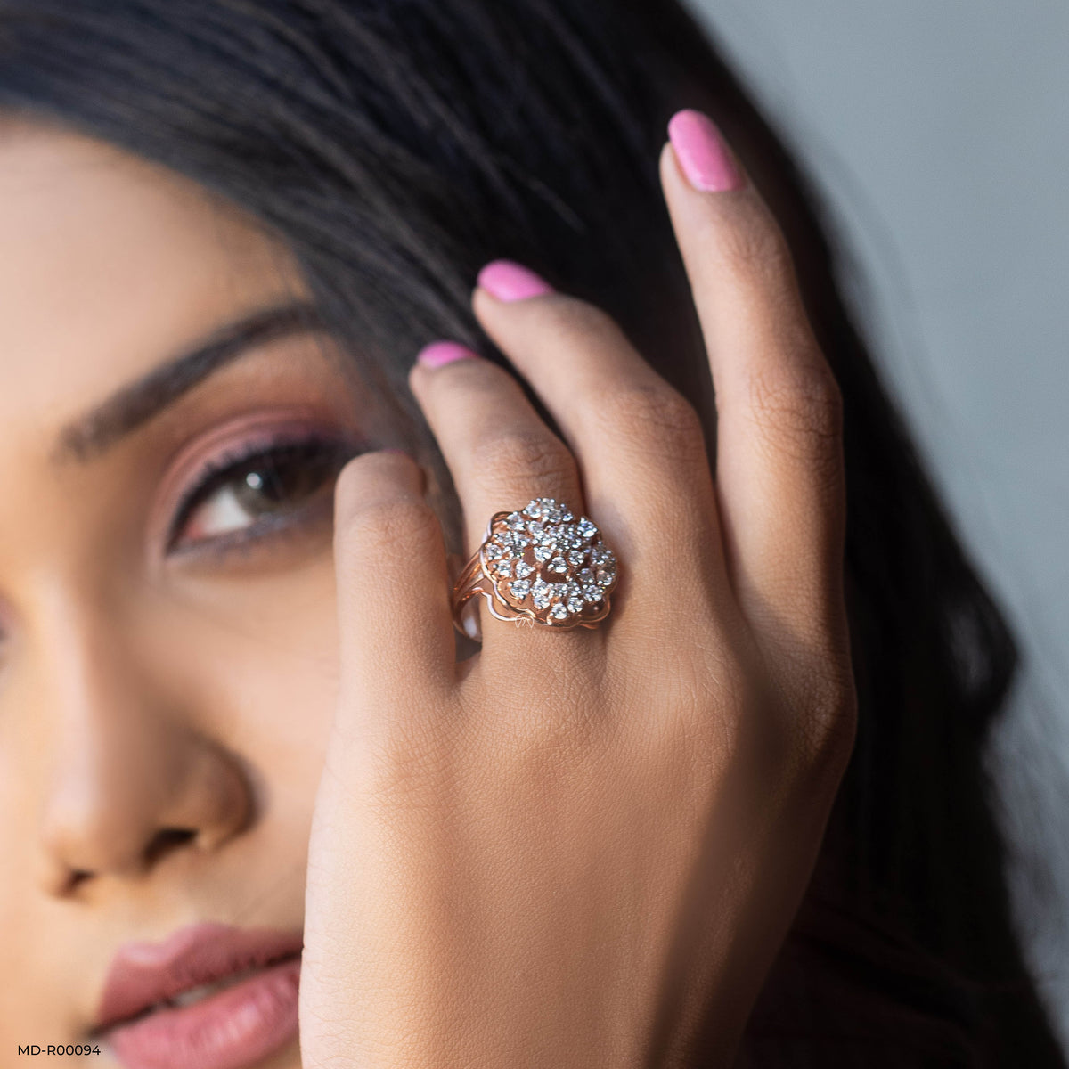 The Diamond Flower Cluster Ring