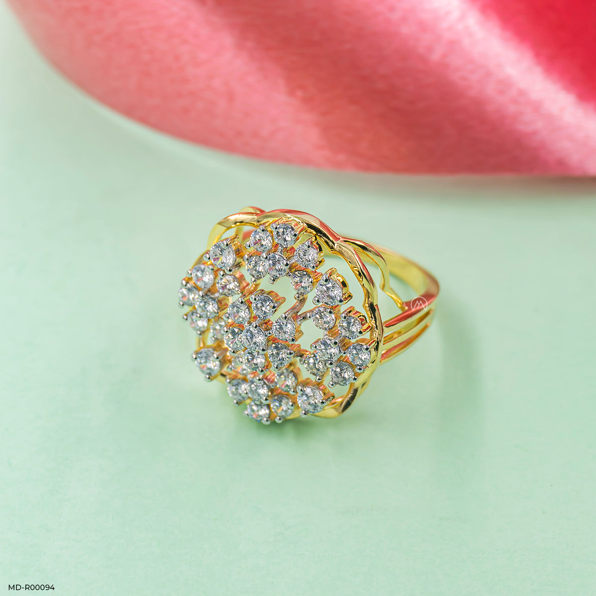 The Diamond Flower Cluster Ring
