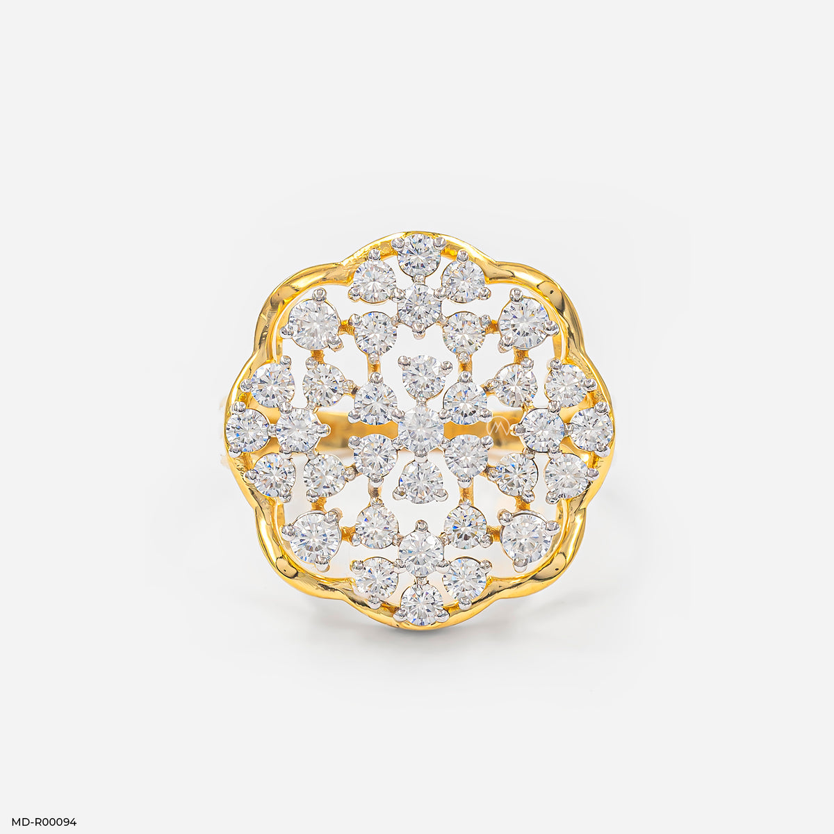 The Diamond Flower Cluster Ring