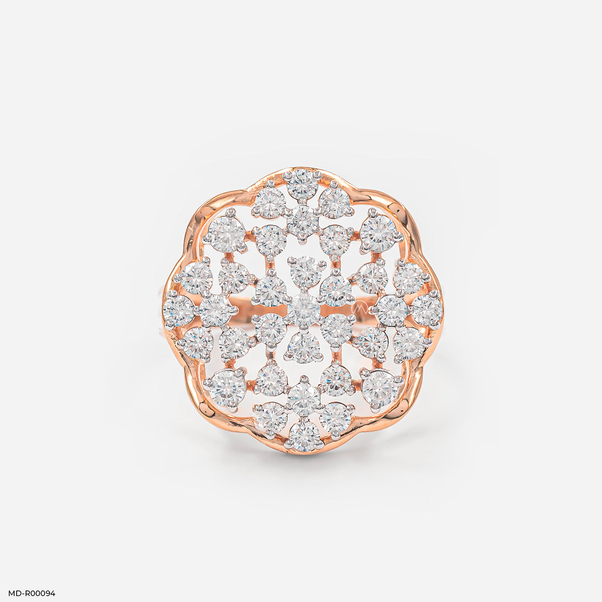 The Diamond Flower Cluster Ring