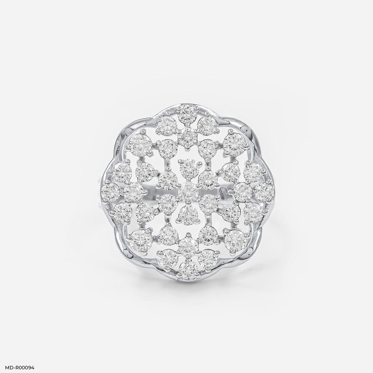The Diamond Flower Cluster Ring