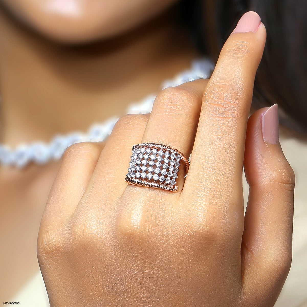The Diamond Lattice Cuff Ring