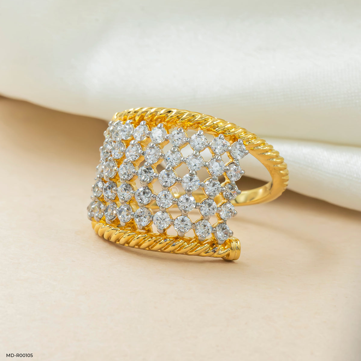The Diamond Lattice Cuff Ring
