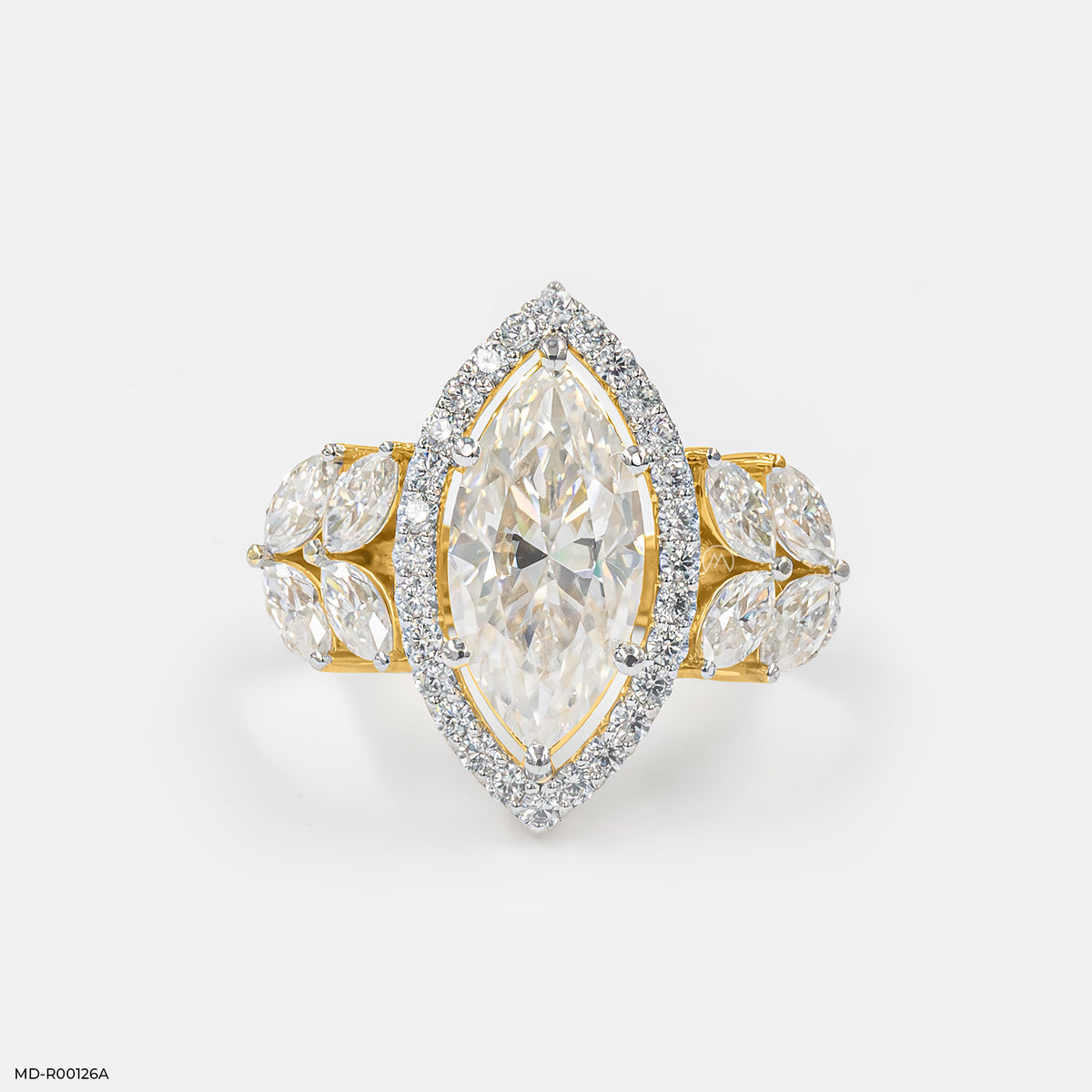 3 Carat Fancy Marquise Solitaire Halo Ring