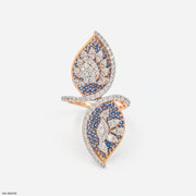Frozen Leaf Duet Ring