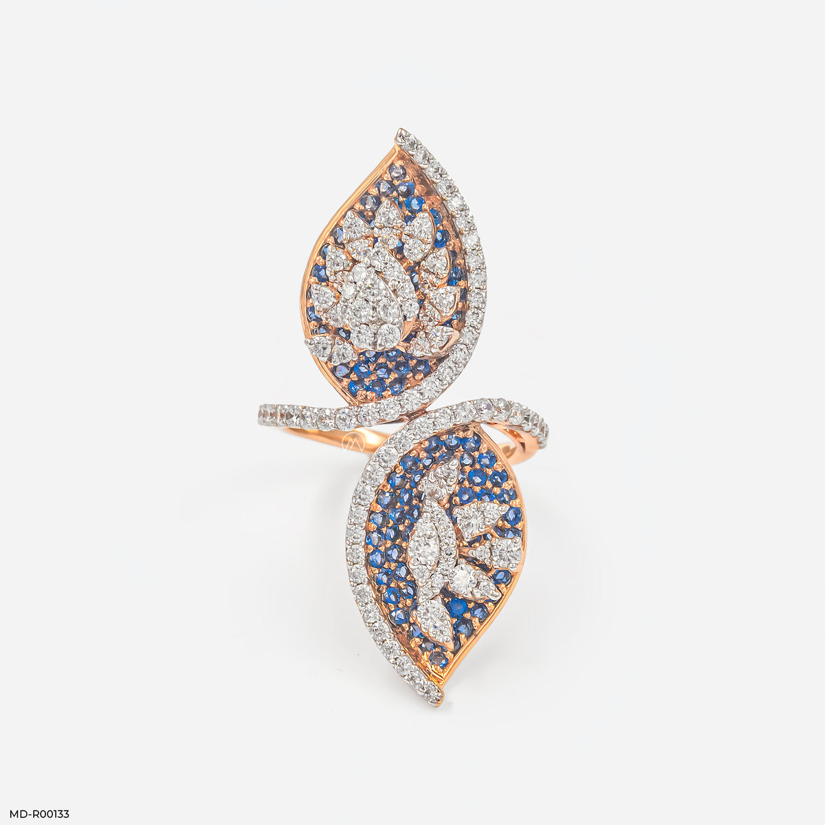 Frozen Leaf Duet Ring