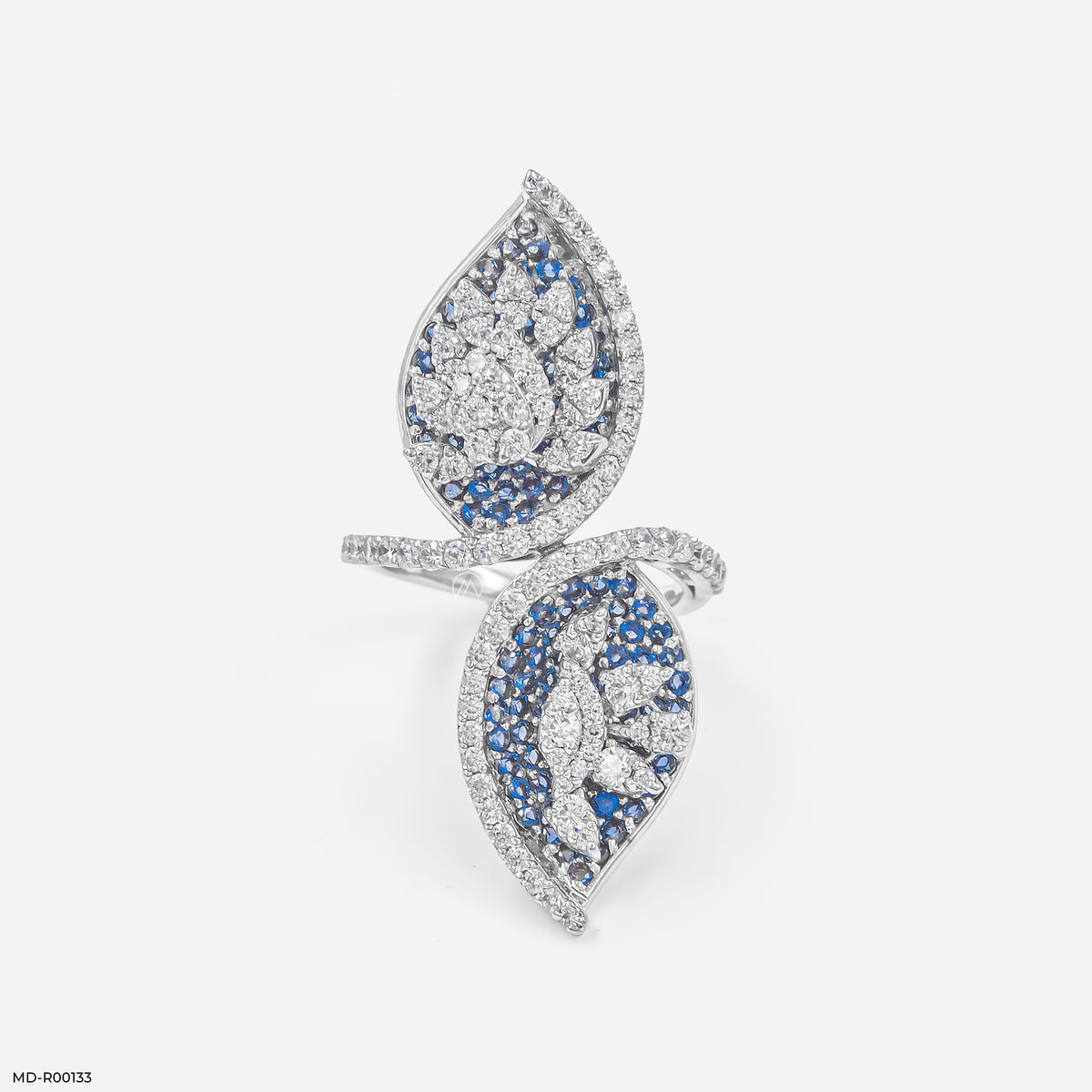 Frozen Leaf Duet Ring