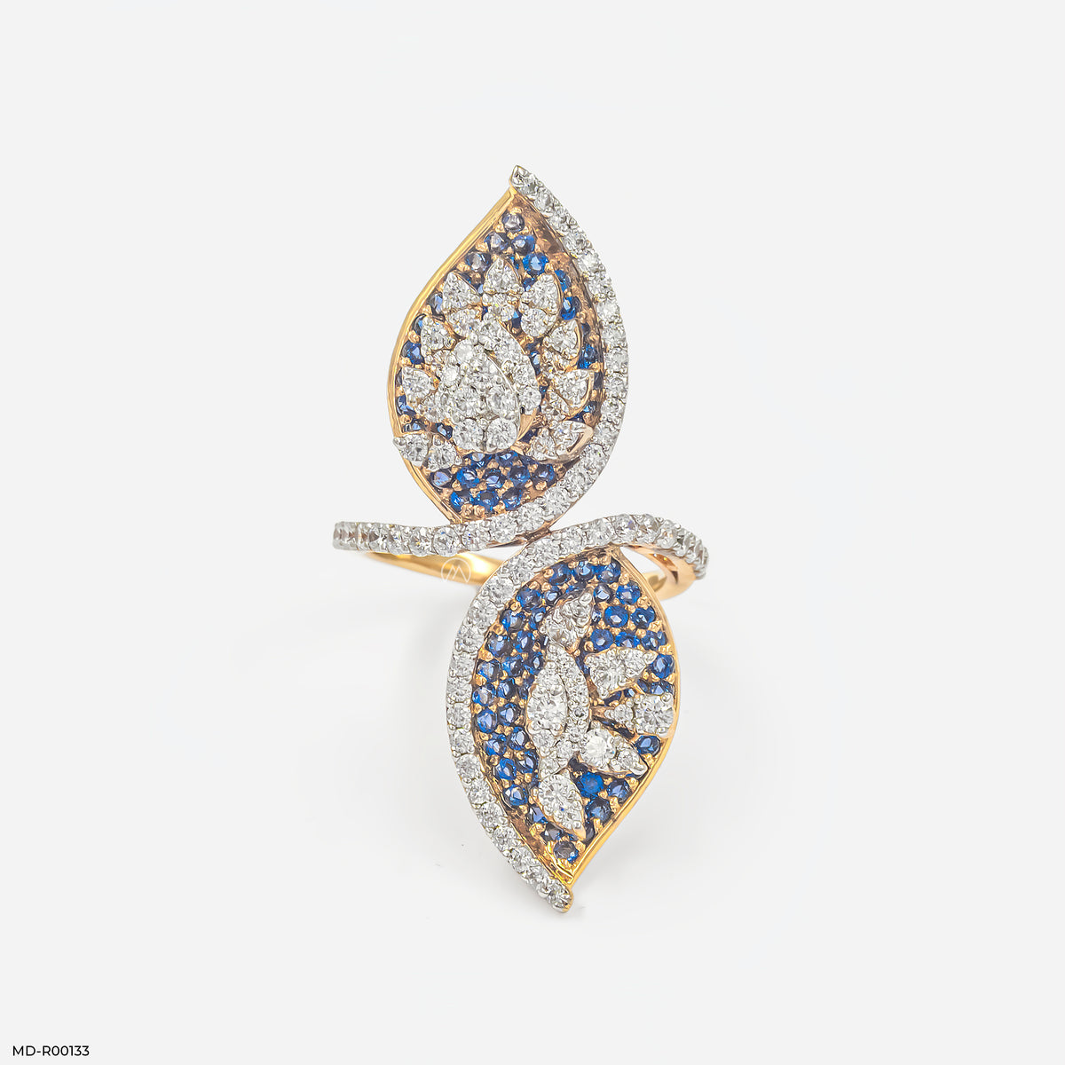 Frozen Leaf Duet Ring