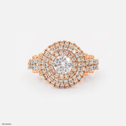 Triple Halo Solitaire Ring
