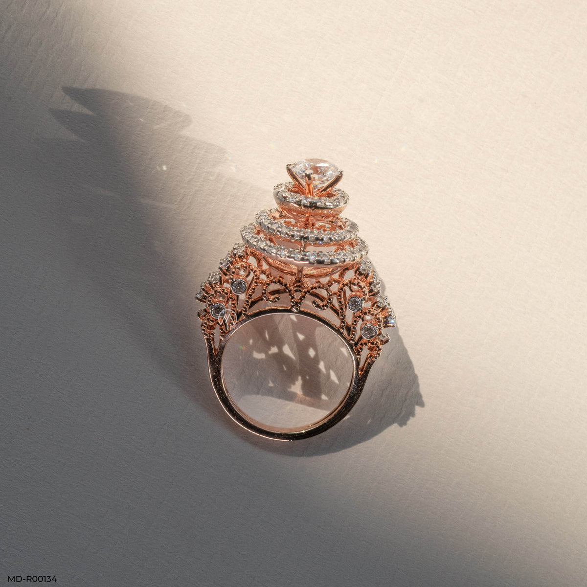 Triple Halo Solitaire Ring