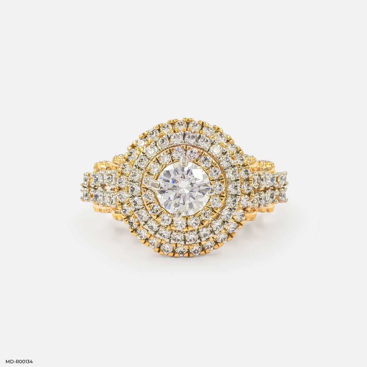 Triple Halo Solitaire Ring
