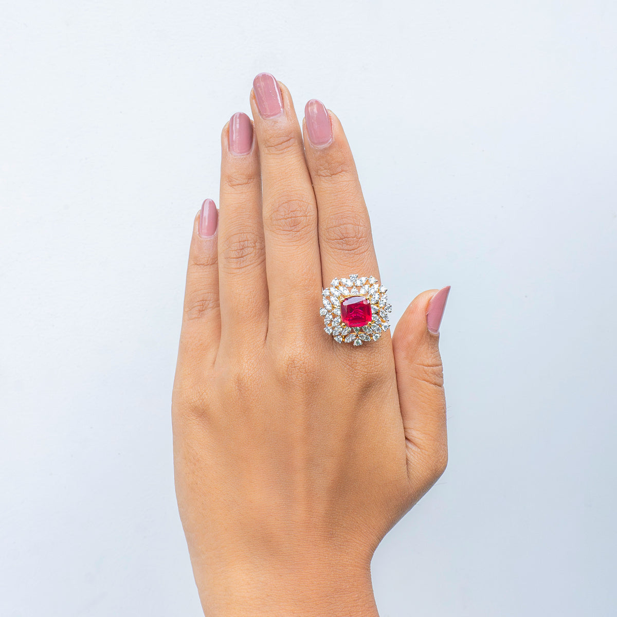 Princess Ruby Diamond Ring