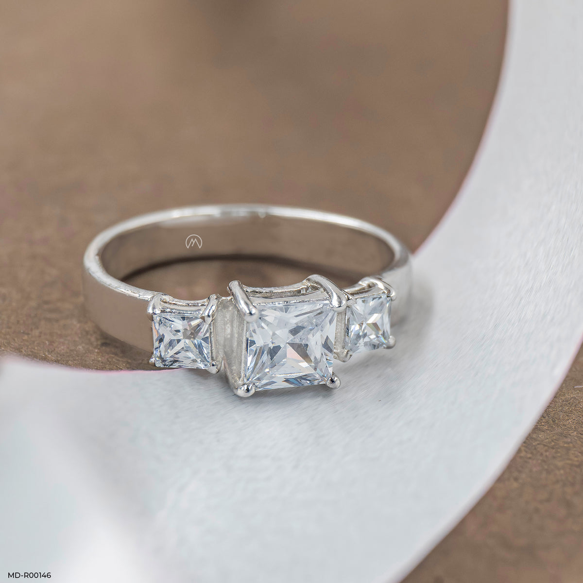 Three Stone Princess Diamond Ring