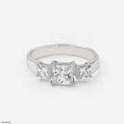 Three Stone Princess Diamond Ring