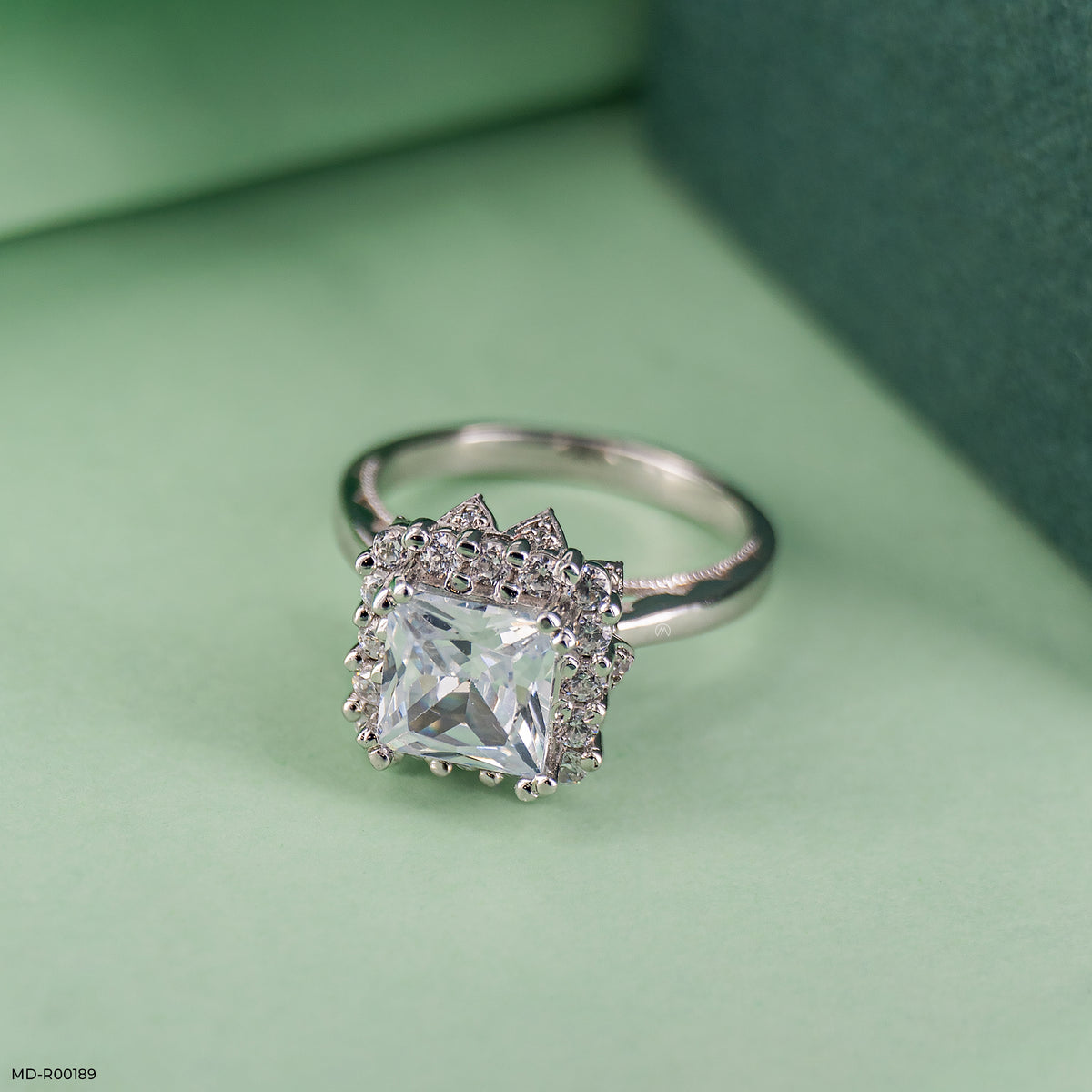 The Princess Cut Crown Halo Ring