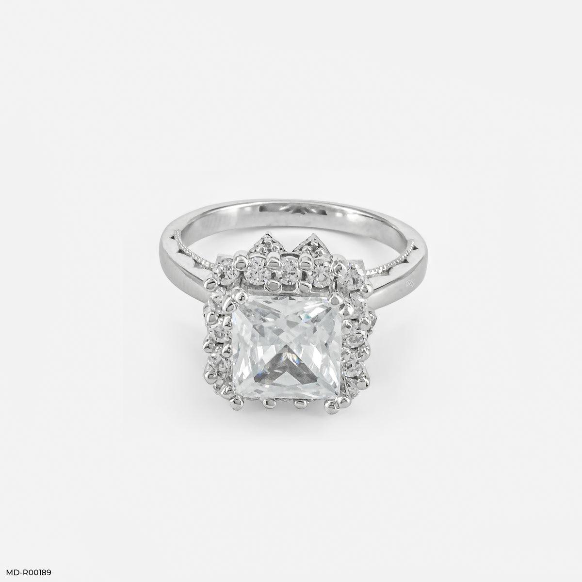The Princess Cut Crown Halo Ring