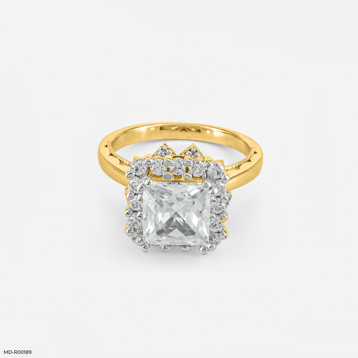 The Princess Cut Crown Halo Ring