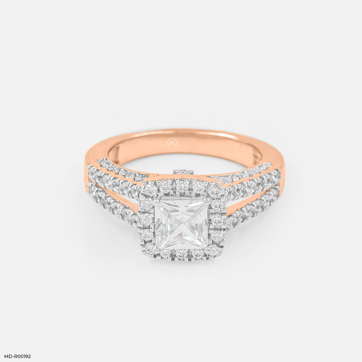1 Carat Princess Cut Solitaire Halo Ring