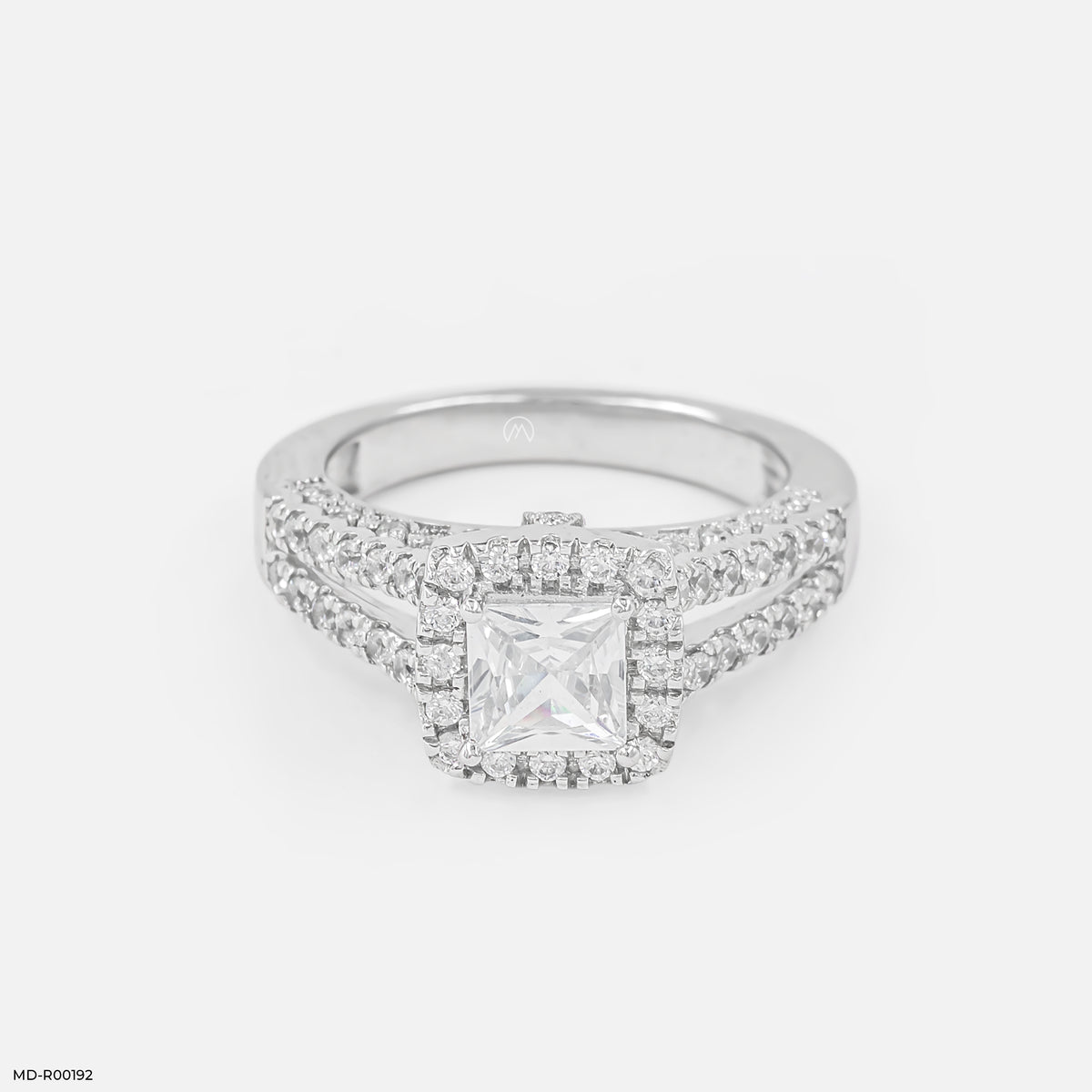 1 Carat Princess Cut Solitaire Halo Ring