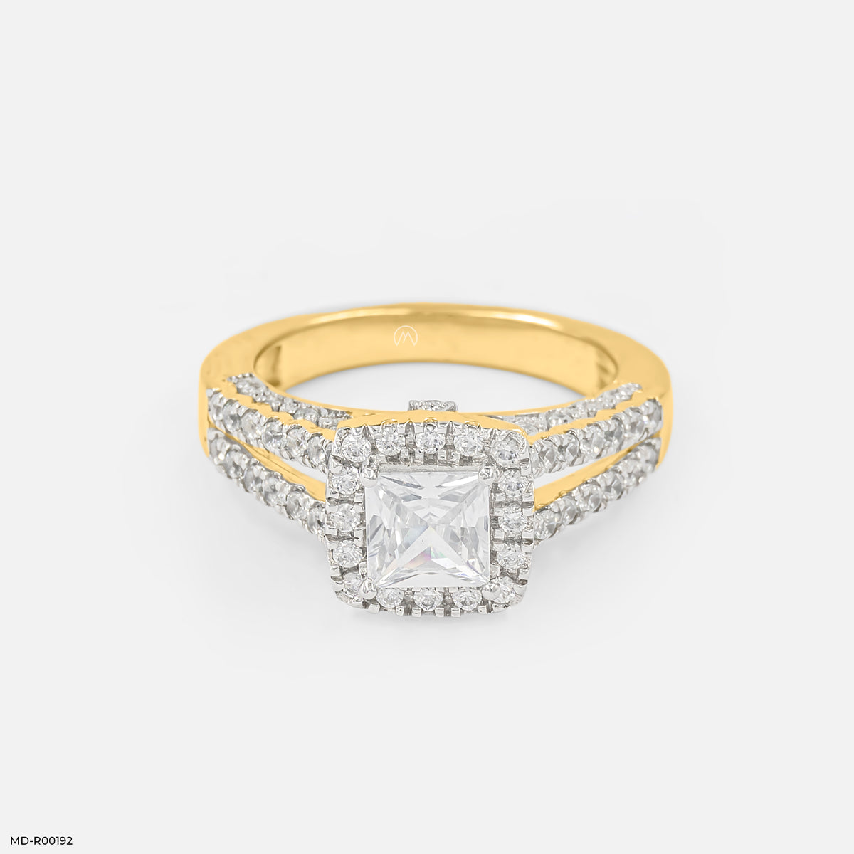 1 Carat Princess Cut Solitaire Halo Ring