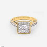 1.5 Carat Princess Cut Halo Ring