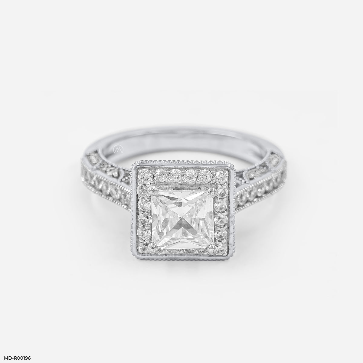 1.5 Carat Princess Cut Halo Ring