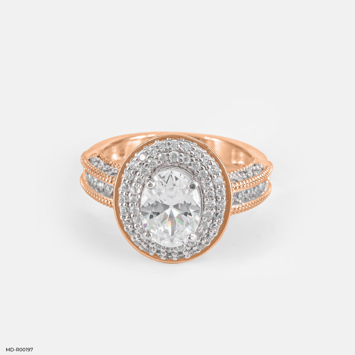 1.5 Carat Oval Solitaire Double Halo Ring