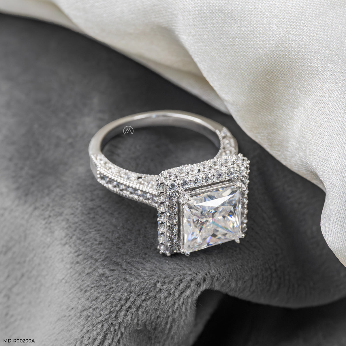 2.5 Carat Princess Cut Double Halo Ring