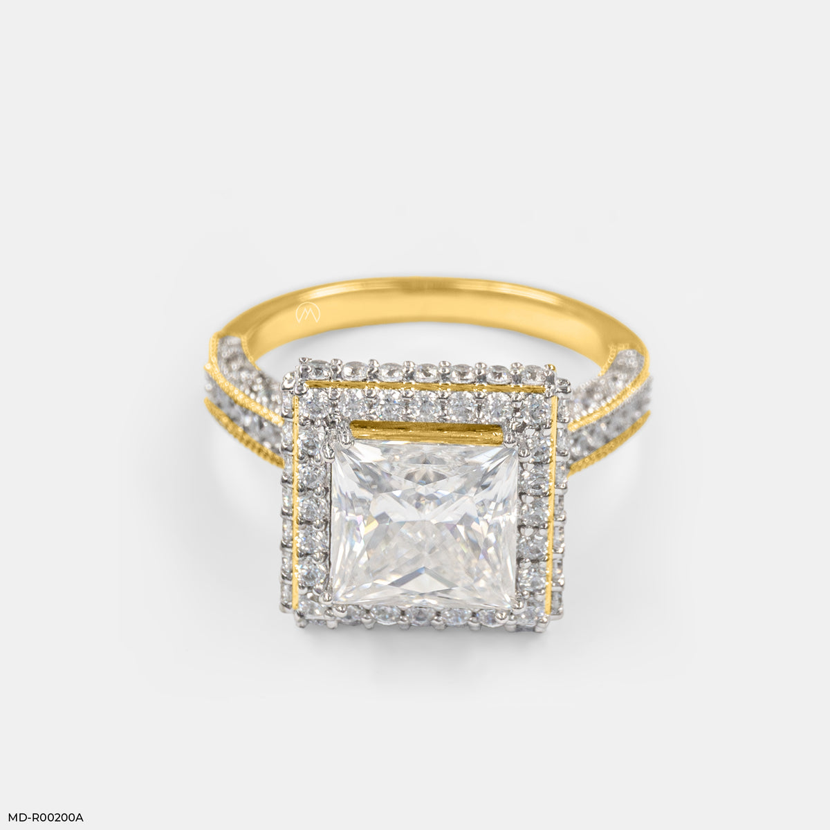 2.5 Carat Princess Cut Double Halo Ring
