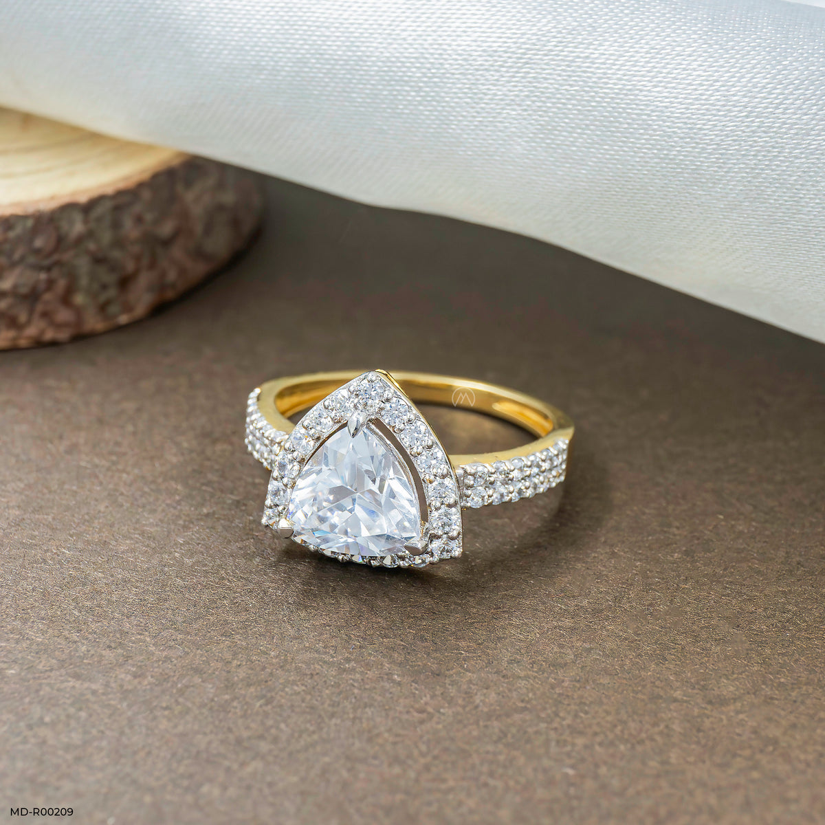 1.5 Carat Triangular Brilliant Cut Halo Ring