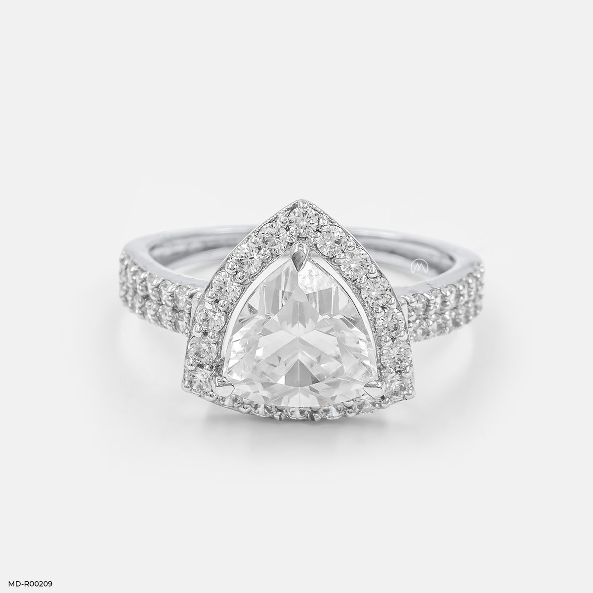 1.5 Carat Triangular Brilliant Cut Halo Ring
