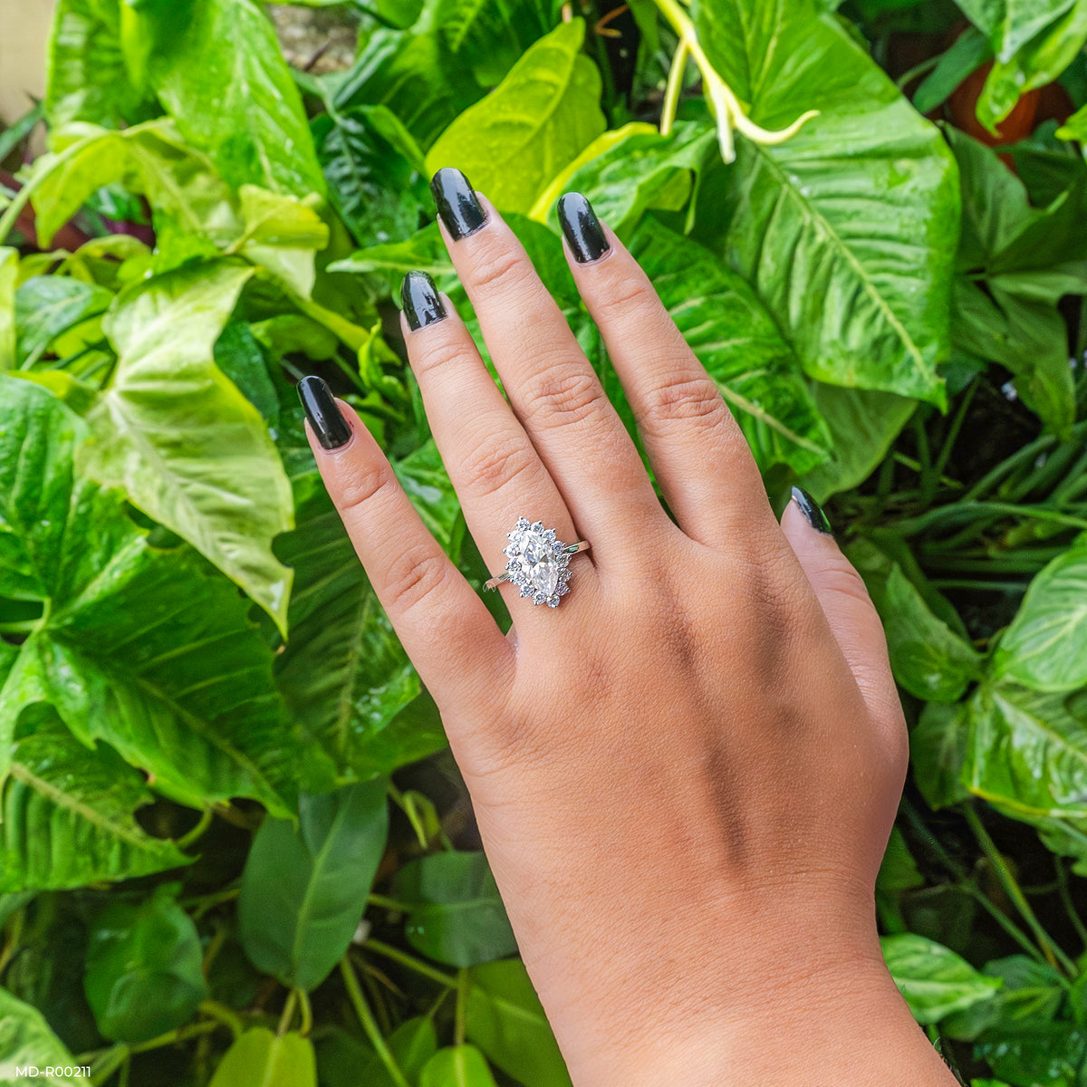 The Marquise Diamond Sunburst Ring