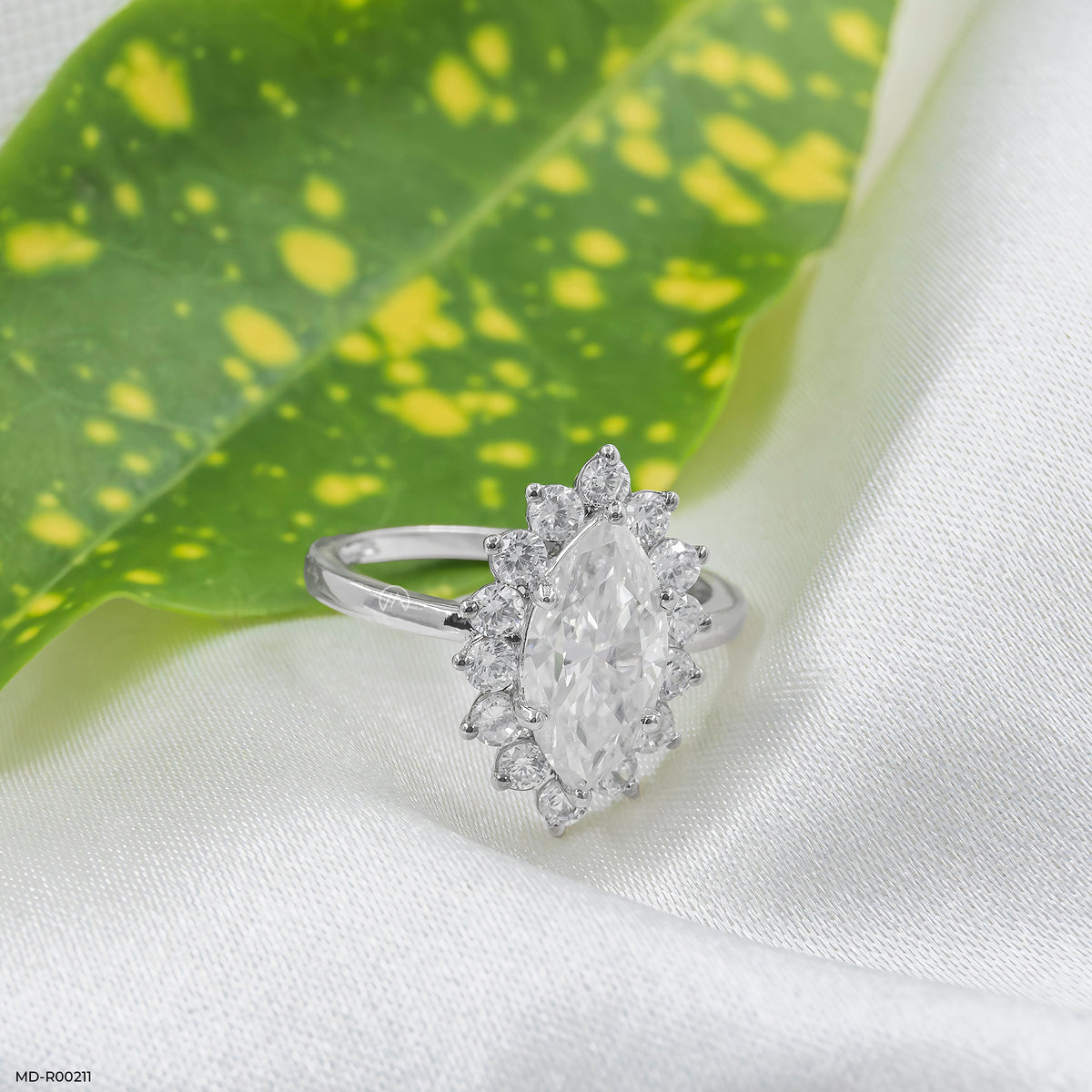 The Marquise Diamond Sunburst Ring