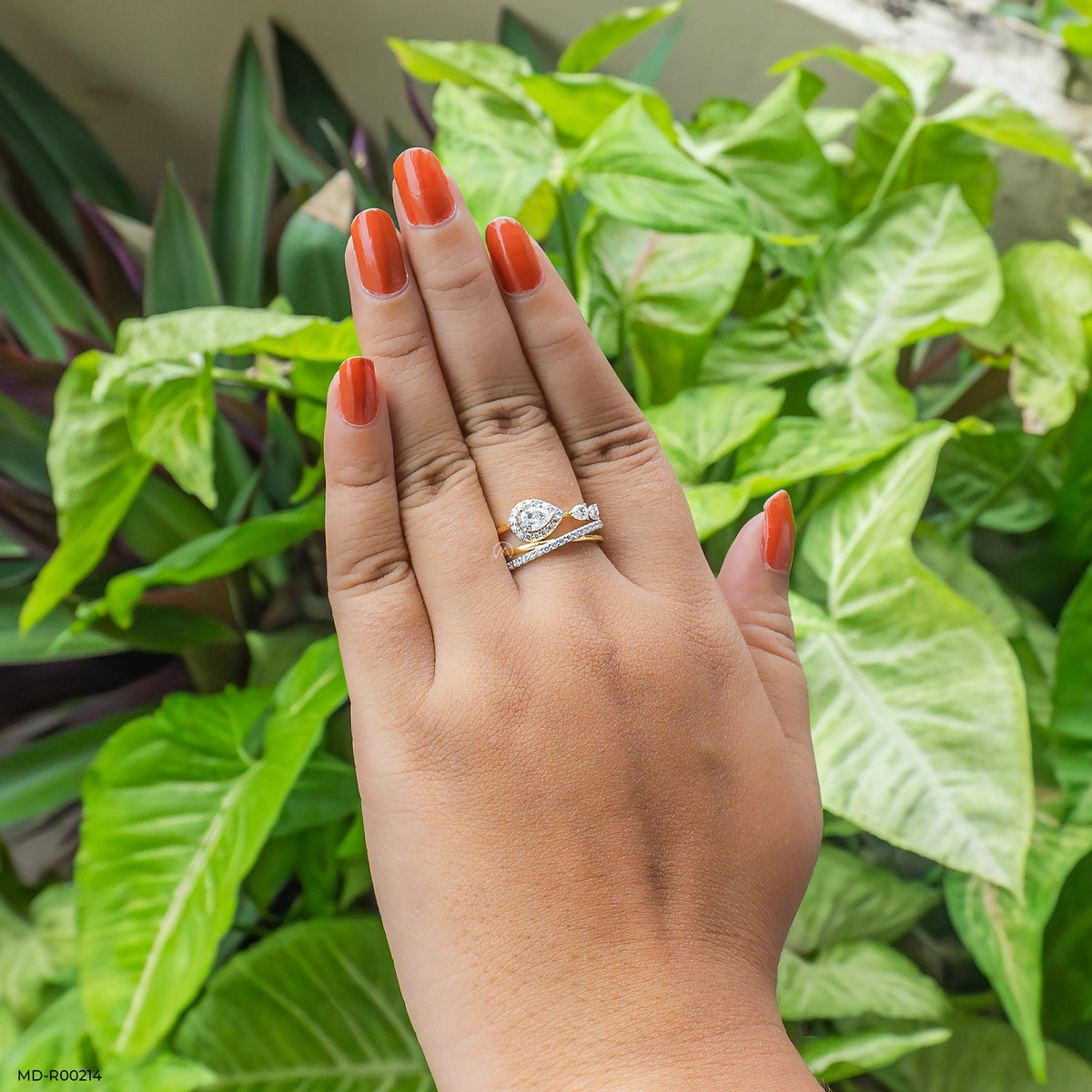 1 Carat Stardust Halo Pear Lab Diamond Solitaire Ring