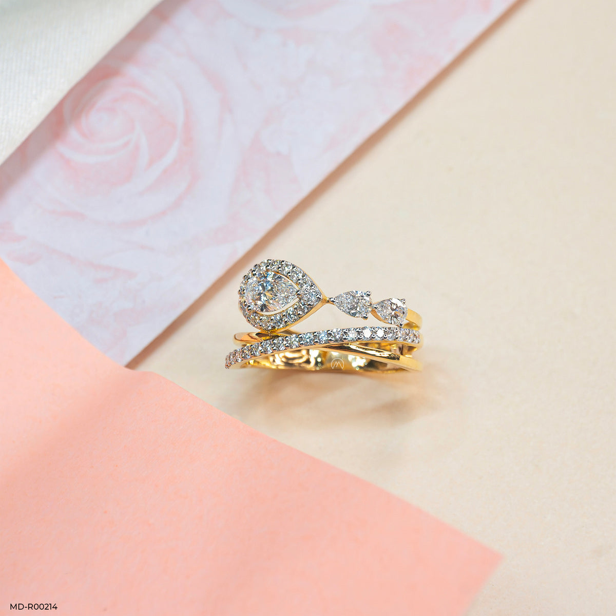 1 Carat Stardust Halo Pear Lab Diamond Solitaire Ring