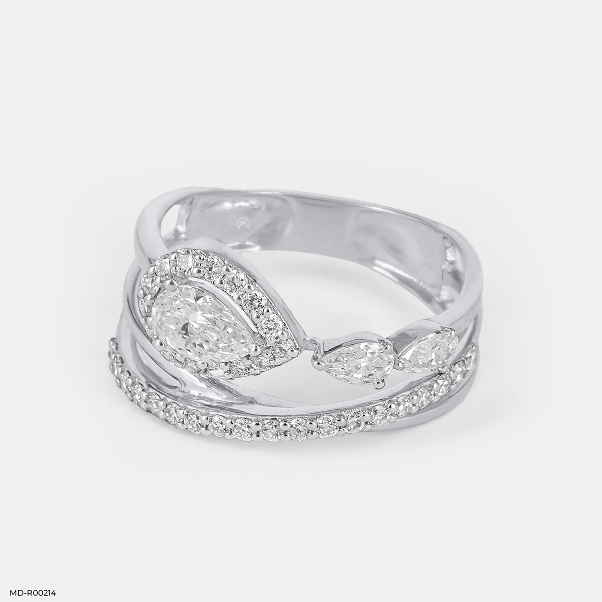 1 Carat Stardust Halo Pear Lab Diamond Solitaire Ring