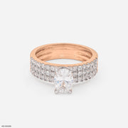Three-Row Pave Oval Ring