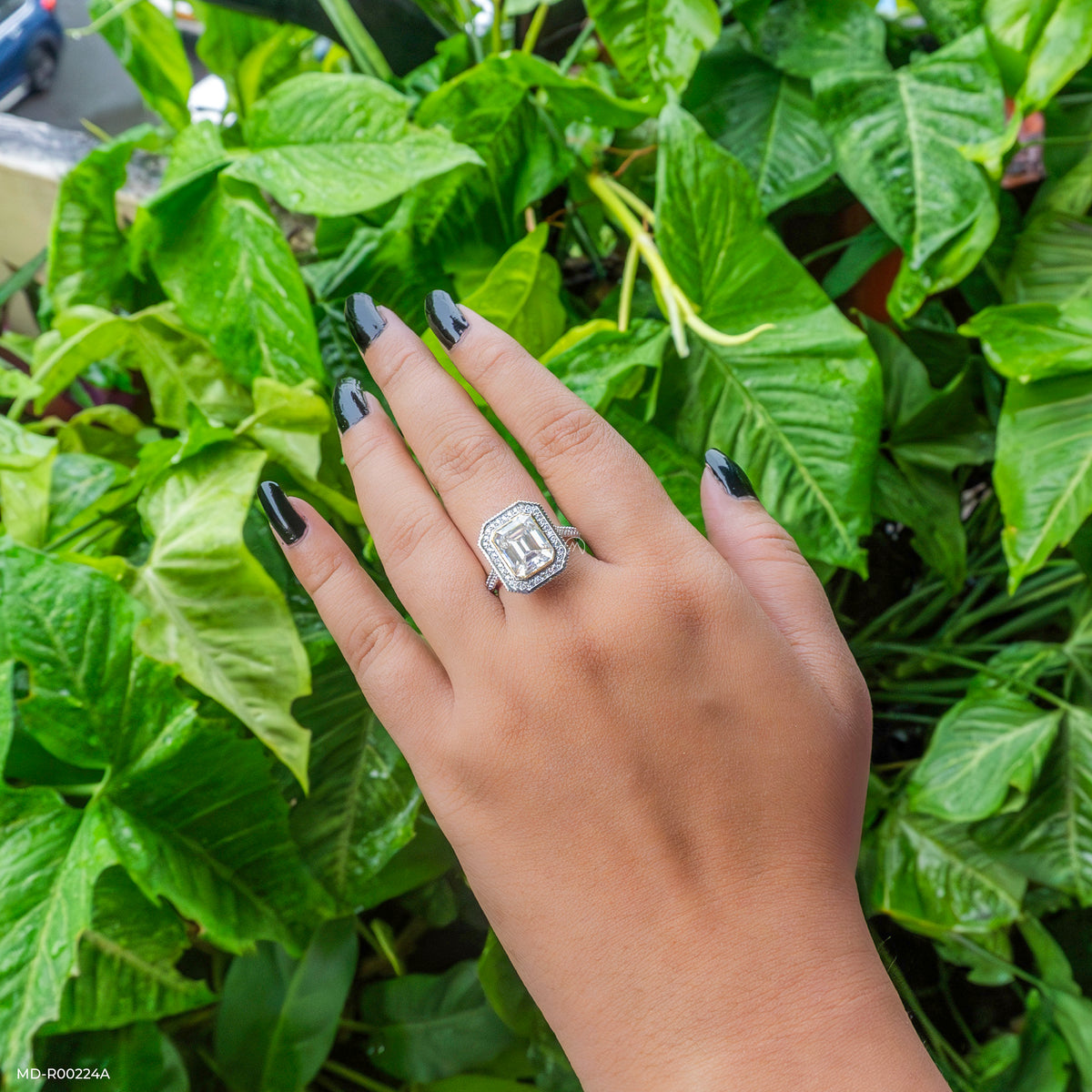 3 Carat Emerald Cut Solitaire Halo Ring