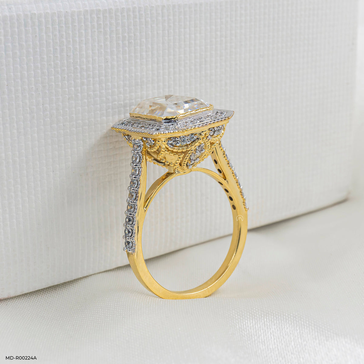 3 Carat Emerald Cut Solitaire Halo Ring
