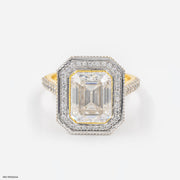 3 Carat Emerald Cut Solitaire Halo Ring