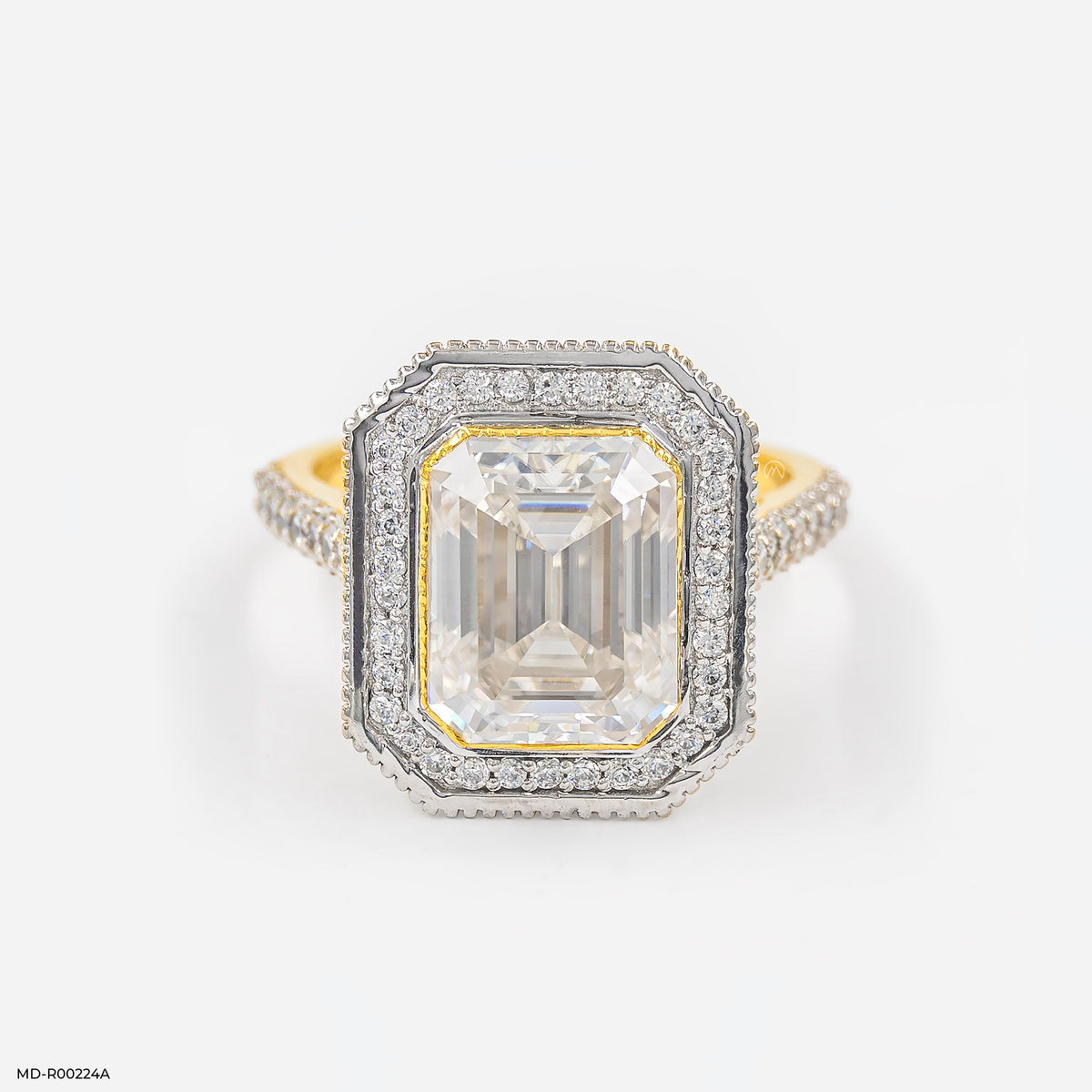 3 Carat Emerald Cut Solitaire Halo Ring